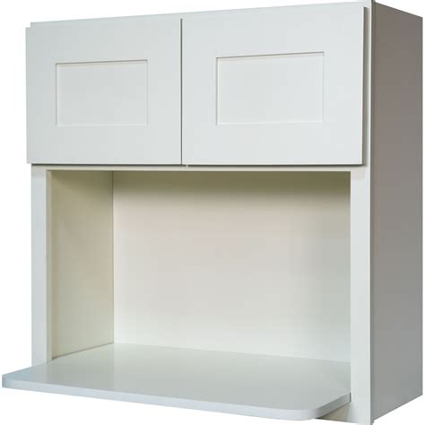 white microwave wall cabinet